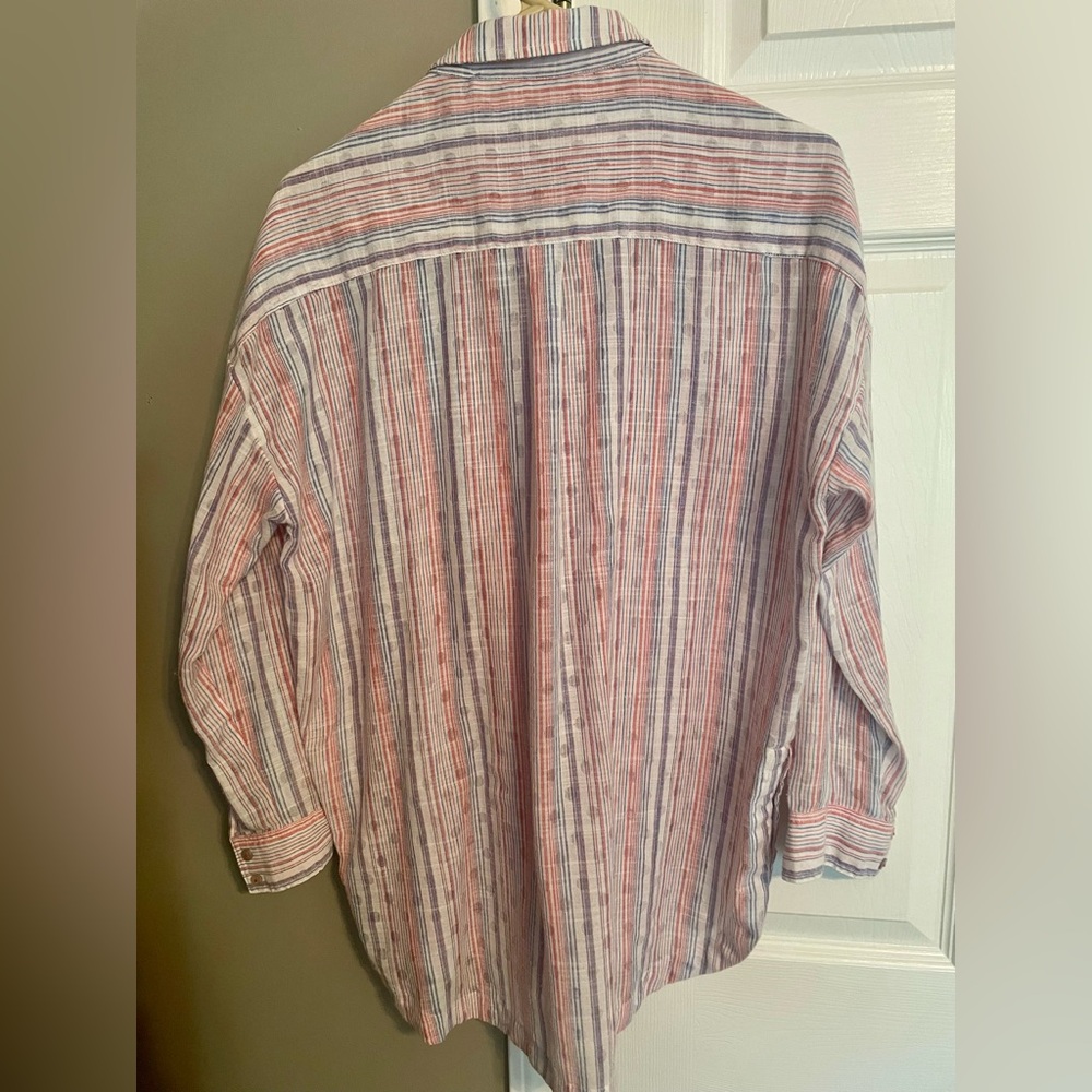 Anthropologie Maeve Striped Res White Blue Cotton Long Sleeve shirt Womens Xs - Picture 2 of 7
